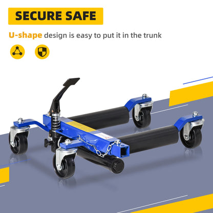 DURHAND 4 Wheel Dolly Portable for Lifting Vehicles, 1465 lbs Weight Capacity