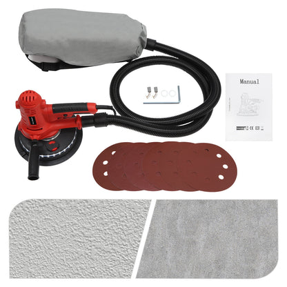 ChicHomey LED Light Equipped Orbital and Drywall Sander, 1200W, 7in Grinding Disc, 78.7in Hose, Adjustable Handle for Enhanced Comfort and Control
