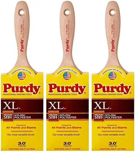 Purdy 144380330 XL Series Sprig Flat Trim Paint Brush, 3 inch 3 Pack