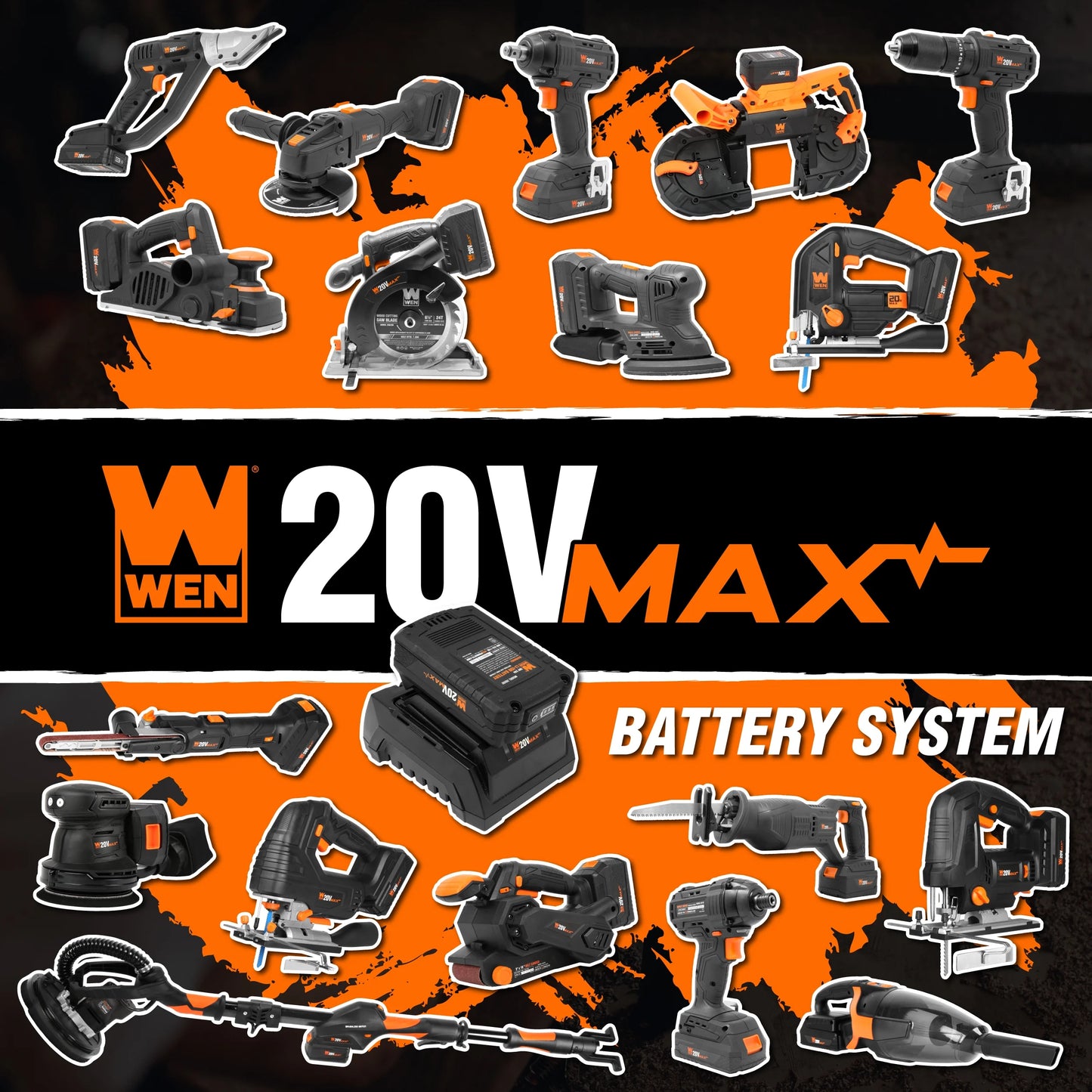WEN 20V Max 6.5-Inch Cordless Brushless Plunge Cut Variable Speed Track Saw (Tool Only - Batteries Not Included)