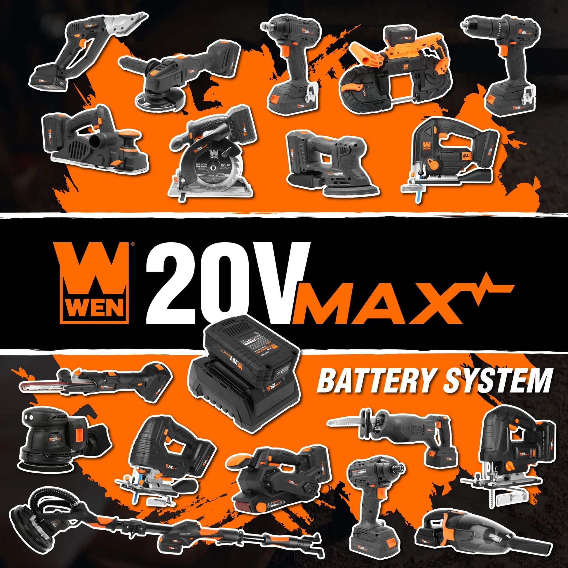 WEN 20V Max 6.5-Inch Cordless Brushless Plunge Cut Variable Speed Track Saw (Tool Only - Batteries Not Included)