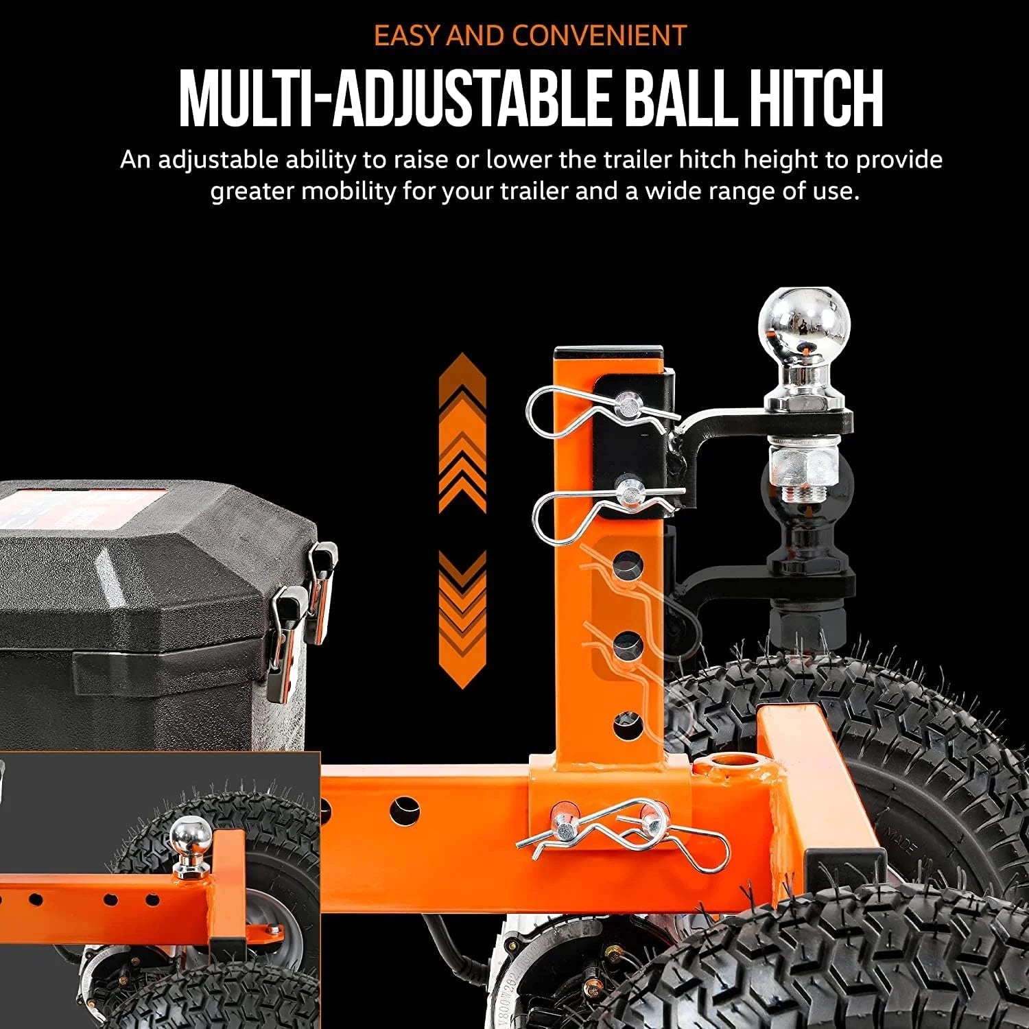 SuperHandy Motorized Trailer Dolly with Tow Tires - 24V, 3600 lbs Towing Capacity, 600 lbs Tongue Weight