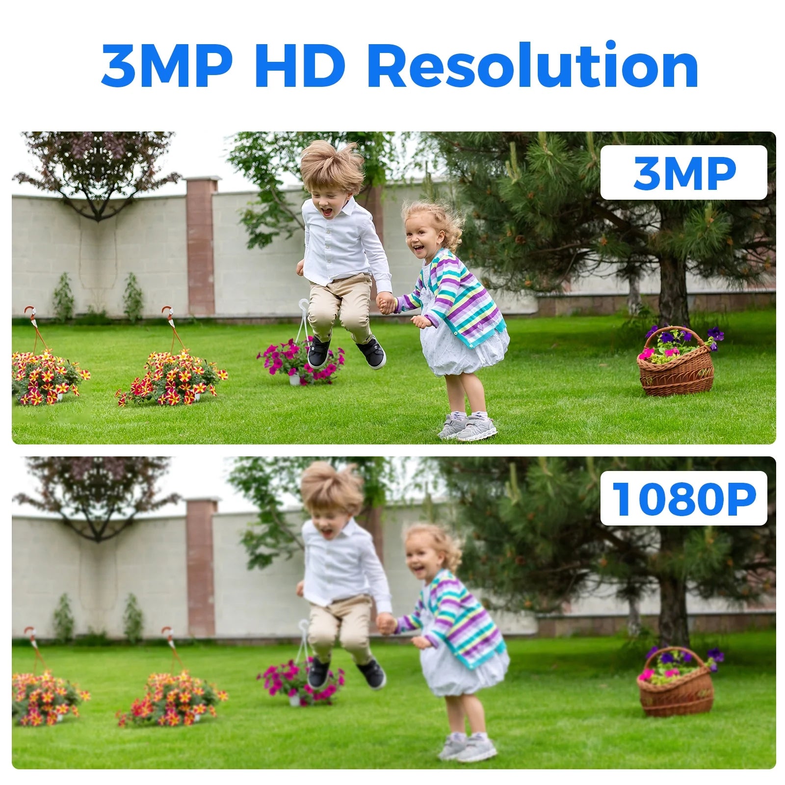 Hiseeu 3MP Wireless Outdoor Security System,4 CCTV PTZ Cameras with 2.4G WiFi,4K 16-Channel NVR,2-Way Audio, Color Night Vision, Human Detection,24/7 Surveillance-No HDD