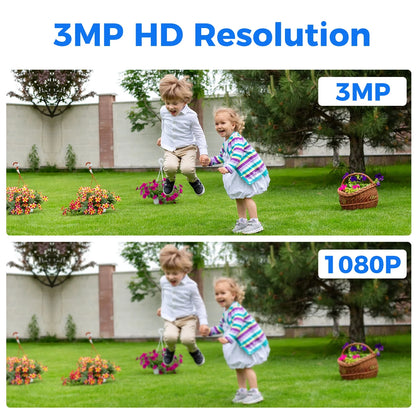 Hiseeu 3MP Wireless Outdoor Security System,4 CCTV PTZ Cameras with 2.4G WiFi,4K 16-Channel NVR,2-Way Audio, Color Night Vision, Human Detection,24/7 Surveillance-No HDD