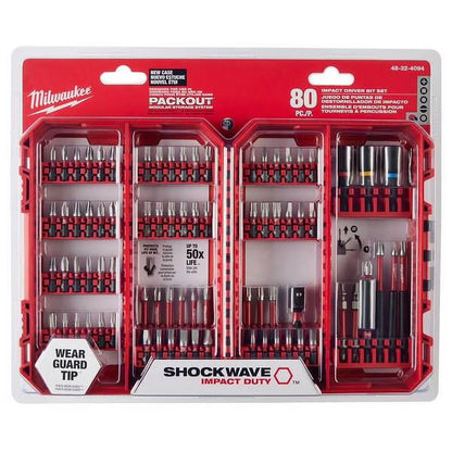 Milwaukee Wear Guard Tip Impact Duty Driver Bit, 80-Piece