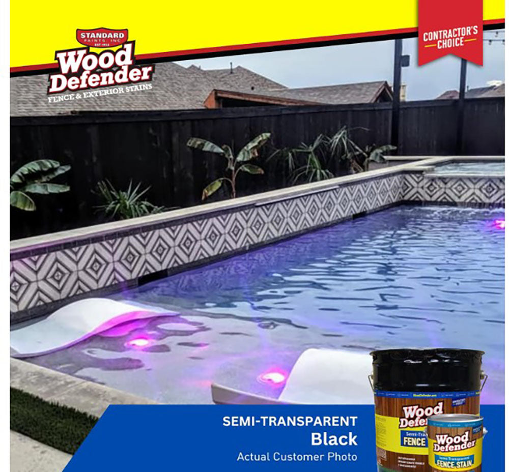 Wood Defender Semi-Transparent Fence Stain BLACK 5-gallon
