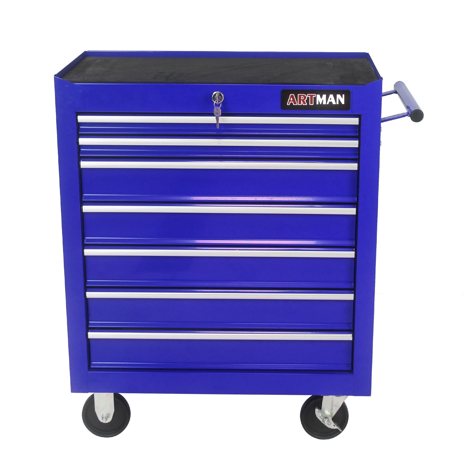 Broadfashion Rolling Tool Box 7 Drawer Tool Chest with Wheels Tool Boxes & Organizers, Alloy Steel Blue, 48.5 Pounds
