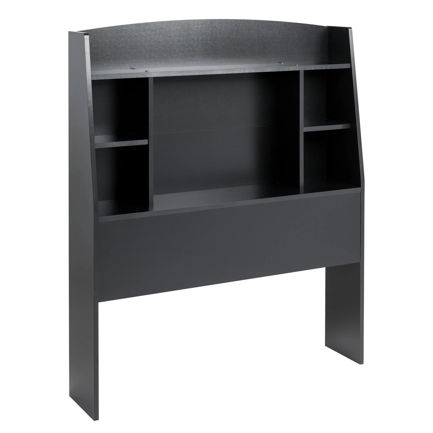 Prepac Astrid Twin Storage Headboard with Side Compartments, Black