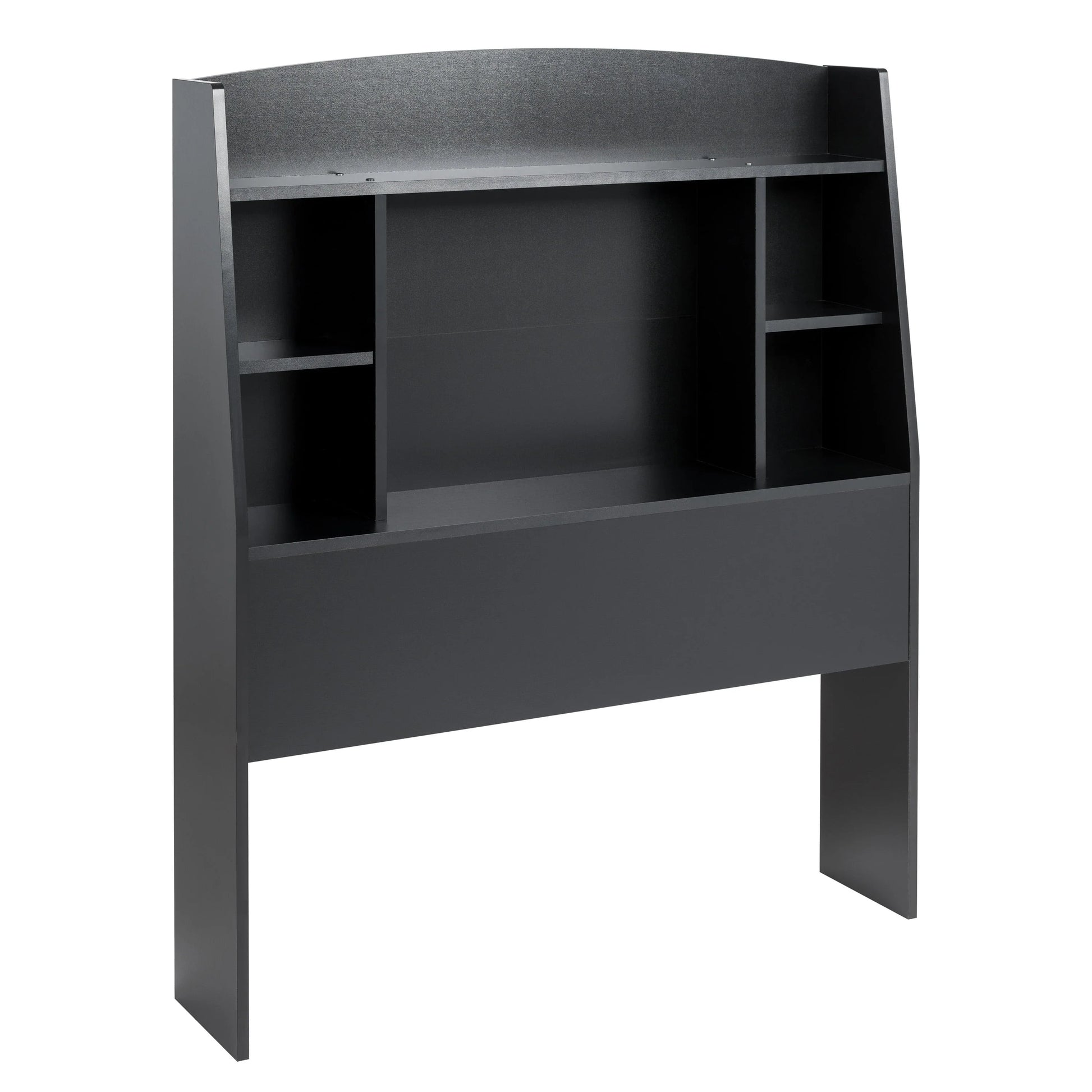 Prepac Astrid Twin Storage Headboard with Side Compartments, Black