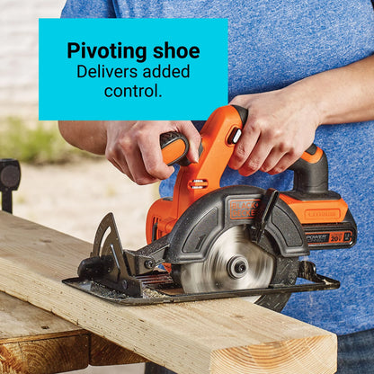 BLACK+DECKER 20V MAX* POWERCONNECT 5-1/2 in. Cordless Circular Saw, Tool Only, (BDCCS20B)