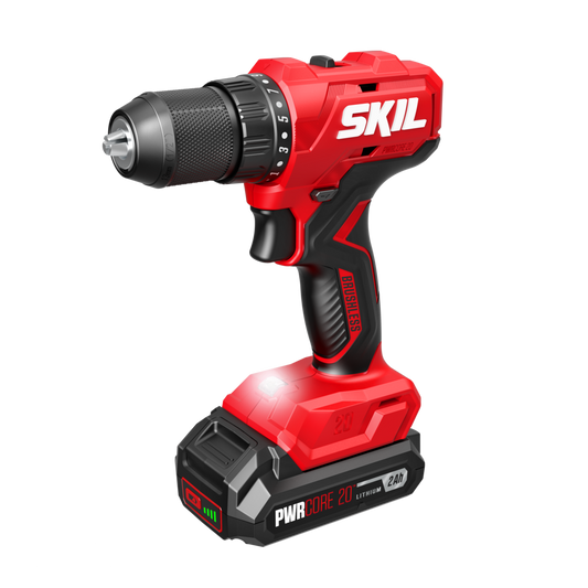 SKIL PWRCORE 20? Brushless 20V 1/2 In. Drill Driver with 2.0Ah Battery and Standard Charger-DL6280B-10