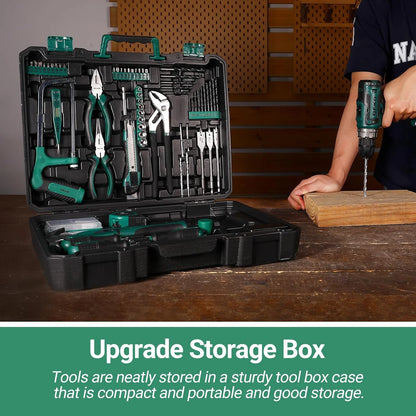 20V Cordless Power Drill Tool Kit Set with Battery Electric Drill Driver - Portable Home Repair Toolbox
