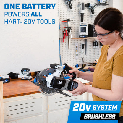 HART 20-Volt 7-1/4-inch Brushless Circular Saw (Battery Not Included)