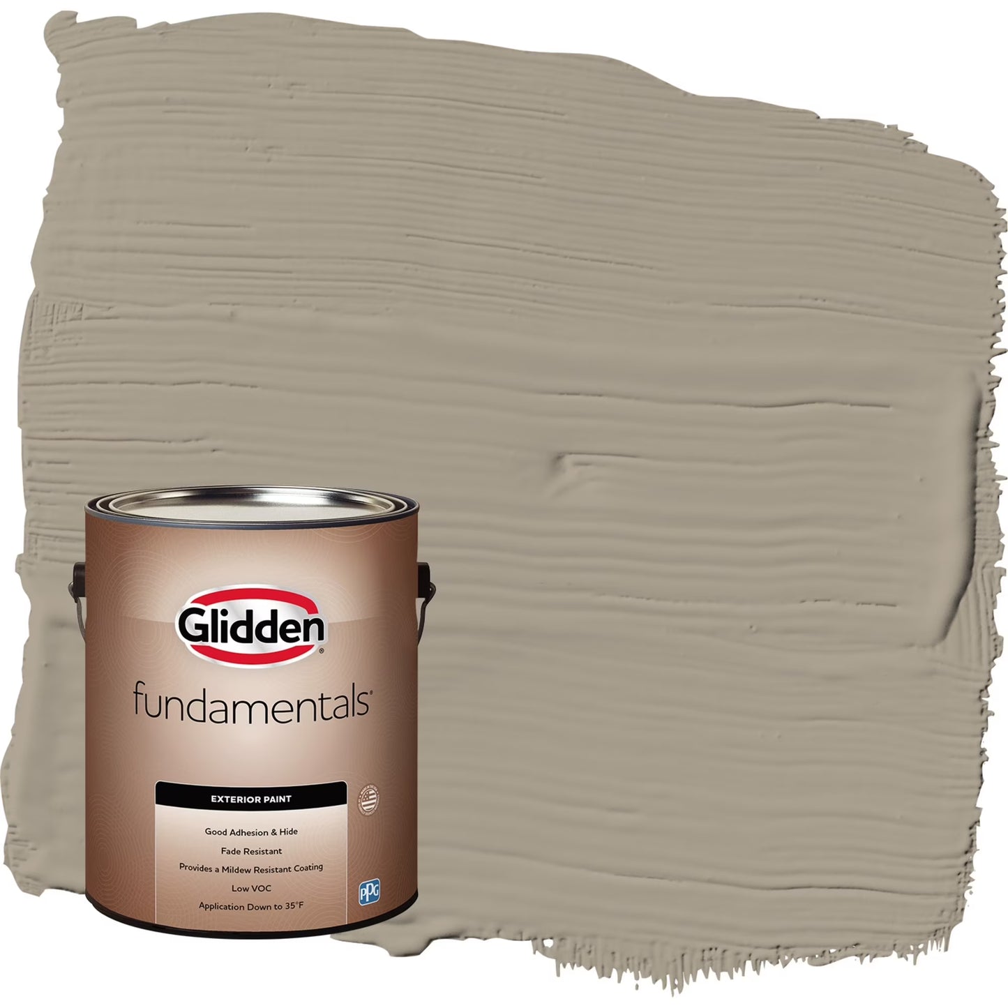 Glidden Fundamentals Stonehenge Greige/Gray Semi-Gloss Exterior Paint, 1 Gallon