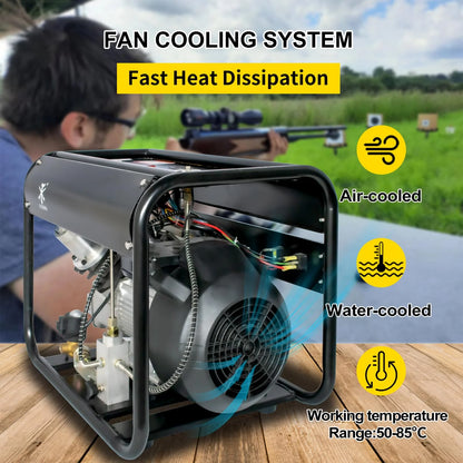 TUXING 4500Psi Pcp Air Compressor Double Cylinder High Pressure Air Compressor Auto Stop and Auto Purge for PCP Rifle Tank Gas Scuba Filling 110V TXED013