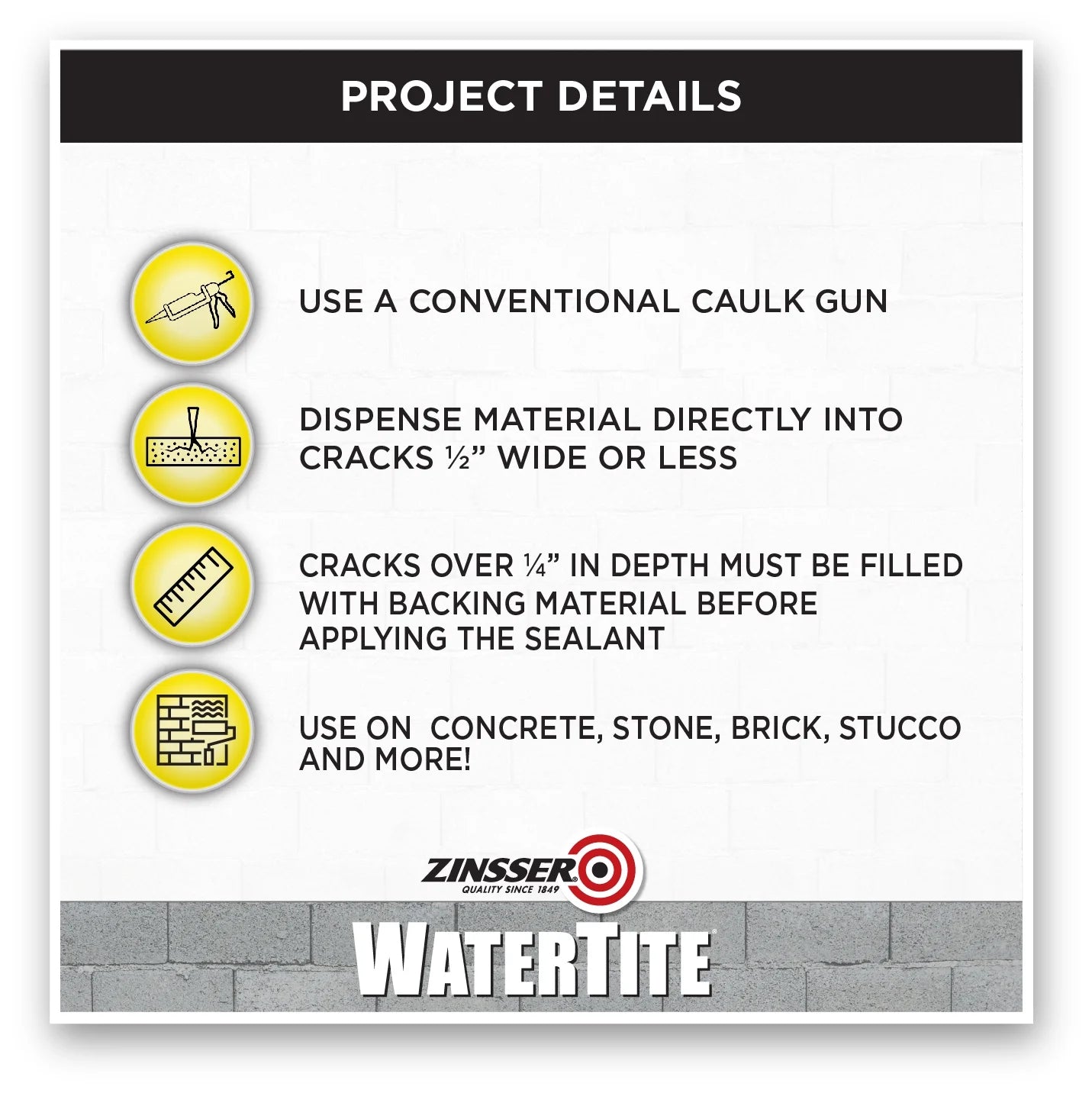 12 Pack, Gray, Zinsser WaterTite Polyurethane Sealant for Concrete and Masonry-5091DSV, 10.1 oz Cartridge