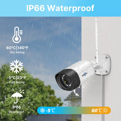 Hiseeu 5MP Security Camera System with 1TB Hard Drive, Outdoor Security Camera Wireless Wifi with Two-Way Audio,Human Detection, Home Security Cameras System