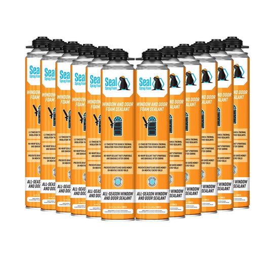 Seal Spray Window and Door Foam No Warp One Component Polyurethane Gun Foam Sealant (Case of 12/23.2oz Cans)