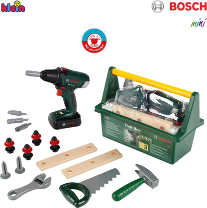 Theo Klein 8520 Bosch Tool Box I with lots of tools I Incl. Battery-Powered Cordless Screwdrive