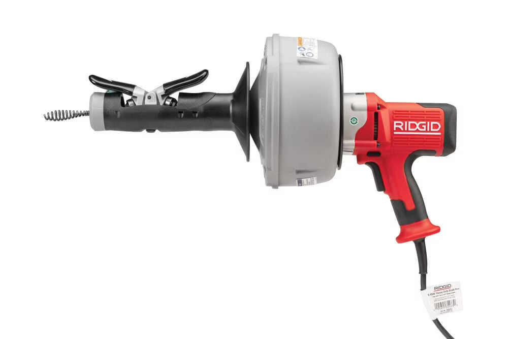 Ridgid K-45 Sink Machine With Manual Controls, 2 Inner Drums, 5 Piece Head Set, Metal Carrying Case, And Gloves