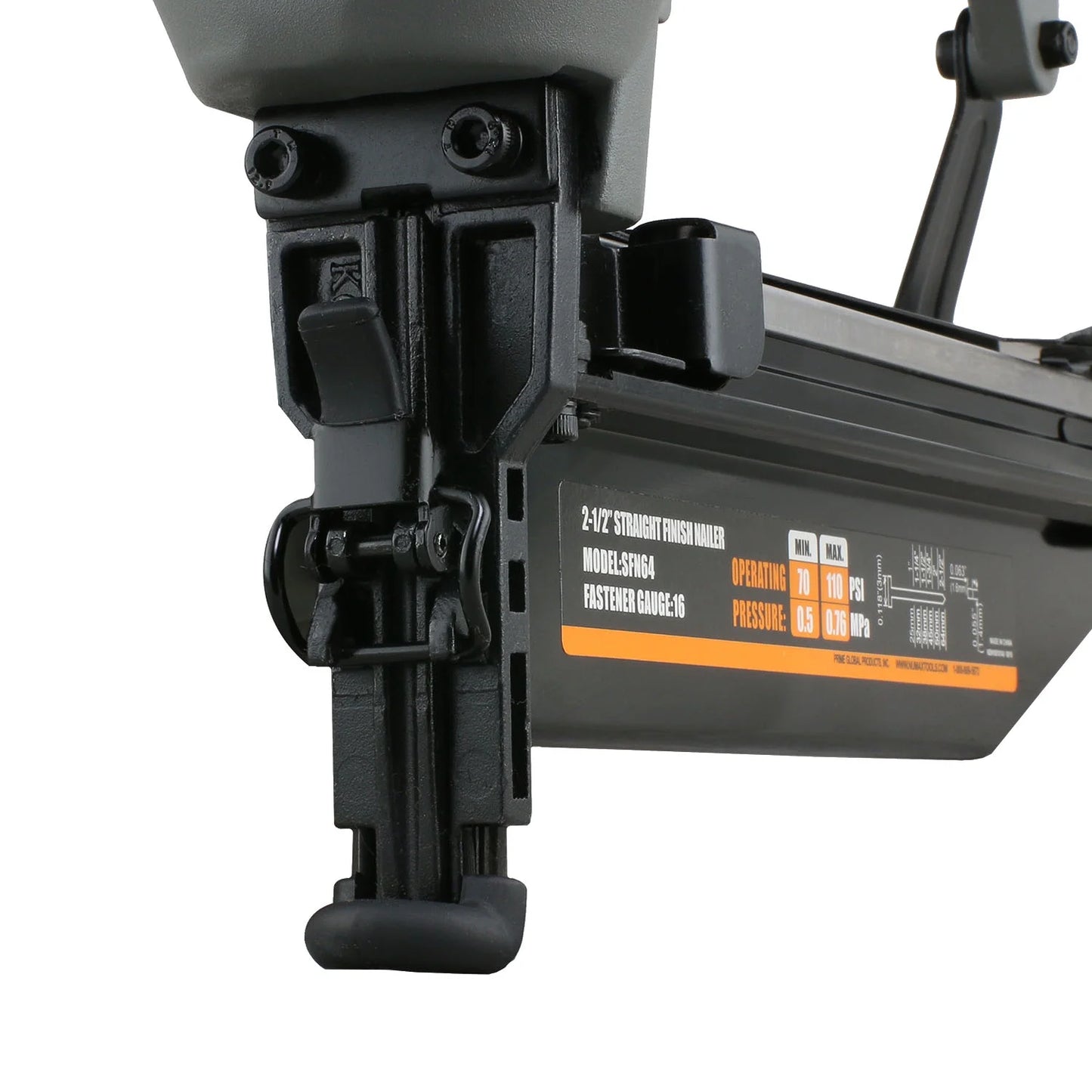 NuMax SFN64 Pneumatic 16-Gauge 2-1/2" Straight Finish Nailer