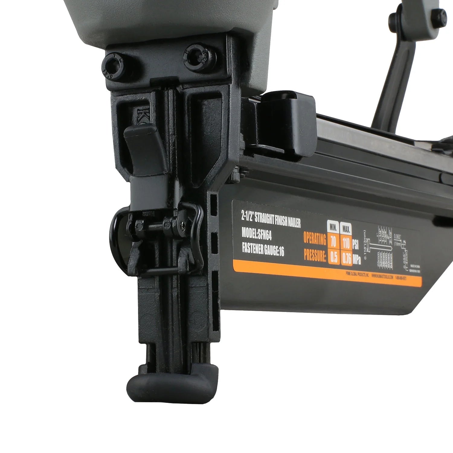 NuMax SFN64 Pneumatic 16-Gauge 2-1/2" Straight Finish Nailer