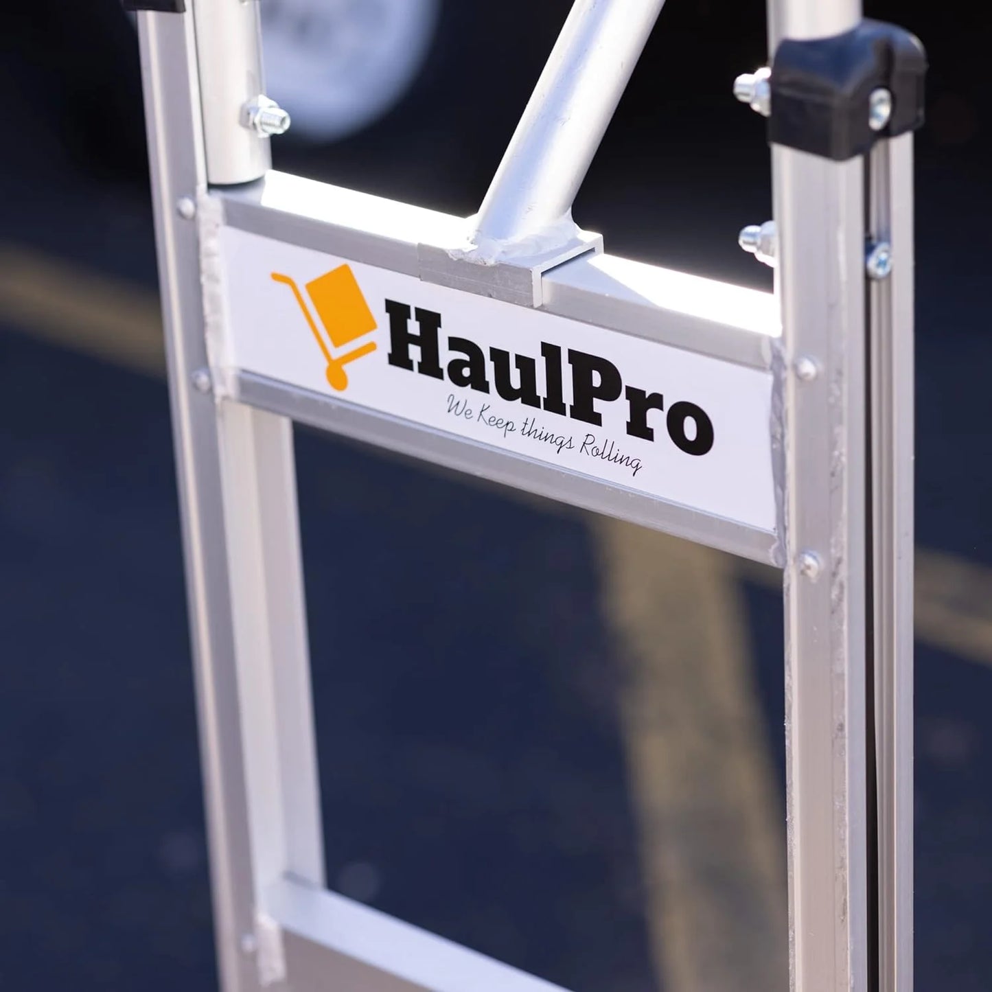 HaulPro Hand Truck 500-lb Capacity Dolly Cart with 8? Rubber Dolly Wheels & 17.5 ft x 9 ft Nose Plate