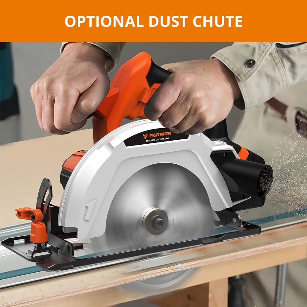 Parrior CCS05 20V Cordless Circular Saw, with 4Ah Battery, 3500RPM Rotating Speed, Fasting Charging, Adjustable Cutting Depth 45?/90?