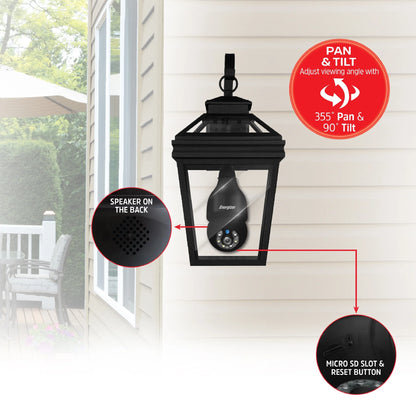Energizer Smart Light Bulb Security Camera 2-Pack, Outdoor Socket Camera, 1080p, Auto Tracking, Pan & Tilt, Night Vision, 2-Way Audio, Instant Alerts, Remote Access, Works with Google Home & Alexa