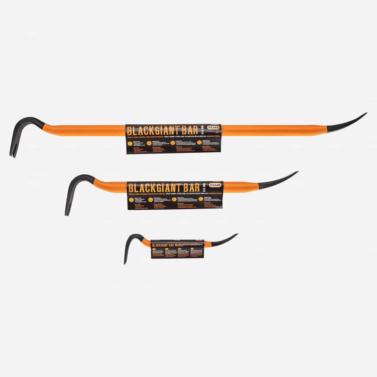 Picard 46Z BlackGiant Wrecking Bar Set - 12"/24"/36", 3 Pieces