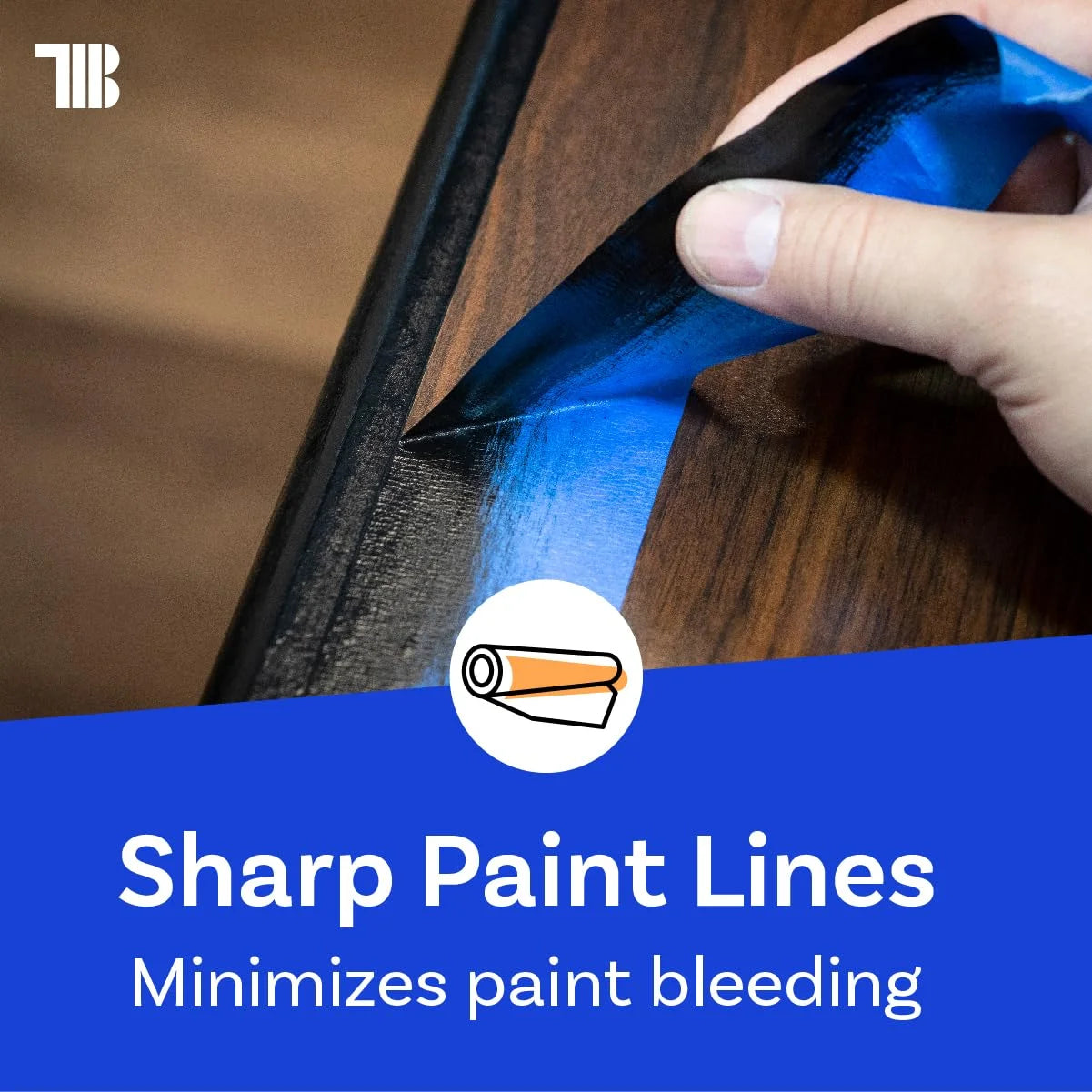 Blue Painters Tape 2 inch x 60 Yards - Case of 24 Rolls, Made in The USA (1.88 inch/48mm), Bulk Painters Tape, Leaves No Residue Behind, UV-Resistant, Paint Lines