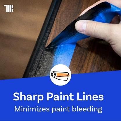 Blue Painters Tape 2 inch x 60 Yards - Case of 24 Rolls, Made in The USA (1.88 inch/48mm), Bulk Painters Tape, Leaves No Residue Behind, UV-Resistant, Paint Lines