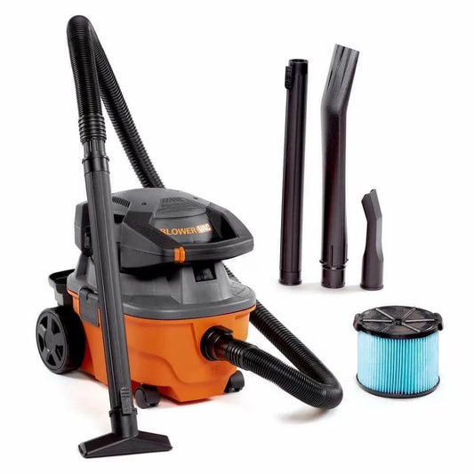 4 Gallon 6.0 Peak HP Wet/Dry Shop Vacuum with Detachable Blower, Fine Dust Filter, Locking Hose and Accessories