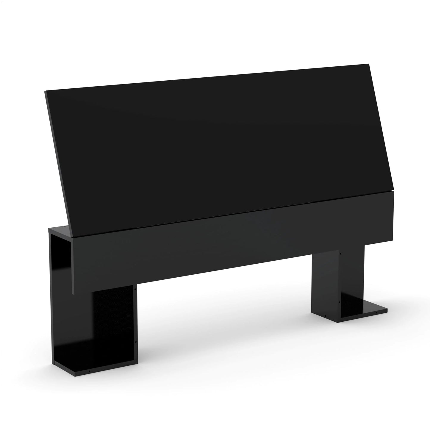 Nexera Corbo Storage Bed with Lateral Storage Headboard, Black