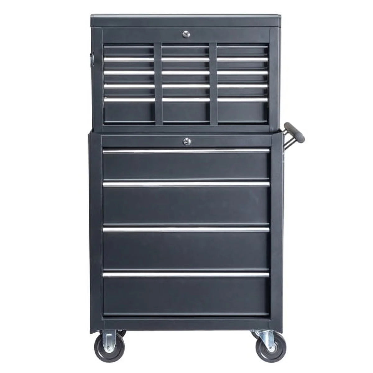 Heavy-Duty Steel Tool Box with 5 Drawers - 24" Black Rolling Tool Chest Cabinet for Garage & Workshop (Lockable, 150lb Capacity)