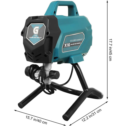 Telyswee 750W Airless Paint Sprayer, 3300 PSI Stand Airless Sprayer, High Efficiency Electric Paint Sprayer for Up to 10 Gallon DIY Painting Projects House Exterior Fence Deck