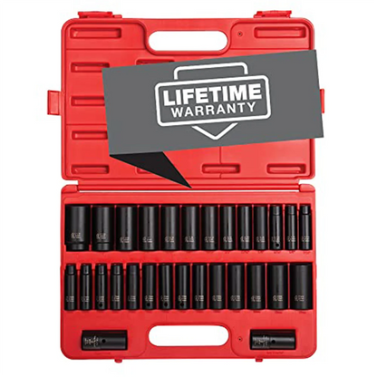 Sunex 5153DD 1/2" Drive 29 Piece SAE & Metric Deep Impact Socket Set