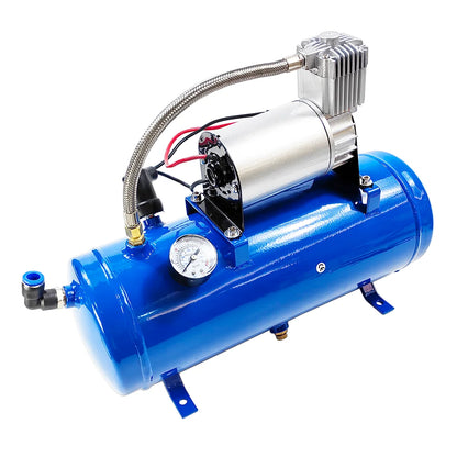 DC 12V 150PSI Air Compressor with 6 Liter Tank 1.6 Gallon | Fit for Train Horns Motorhome Tires | Inflator Air Compressor with 6L Tank Train Air Horn Kit