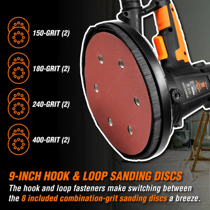 WEN 10-Amp Variable Speed Handheld Drywall Sander with Dust Hose and Collection Bag