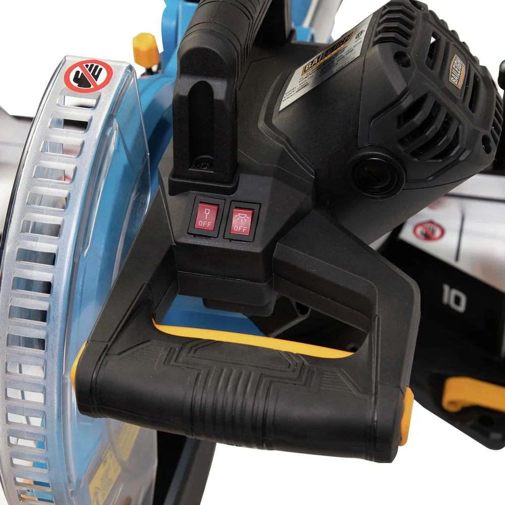 Baileigh Industrial BA9-1231858 BMS-10 15 Amp 4200 RPM 52 Degrees Left 60 Degrees Right Miter Capacity 10 in. Dual Bevel Sliding Compound Miter Saw