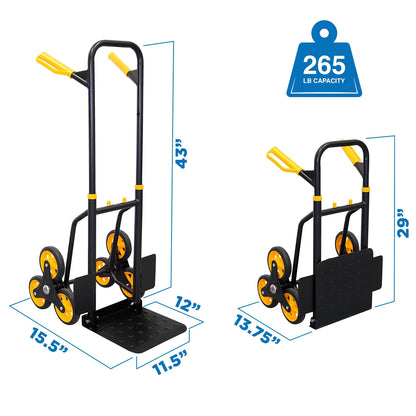 Mount-It! Stair Climber Hand Truck and Dolly , 264 lbs. Capacity Heavy-Duty Trolley Cart