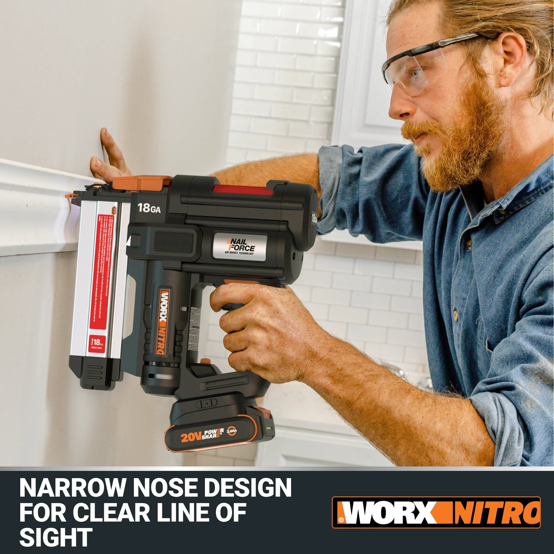 Worx Nitro WX842L.9 20V Power Share Cordless 18GA Brad Gun (No Battery and Charger Included - Tool Only)