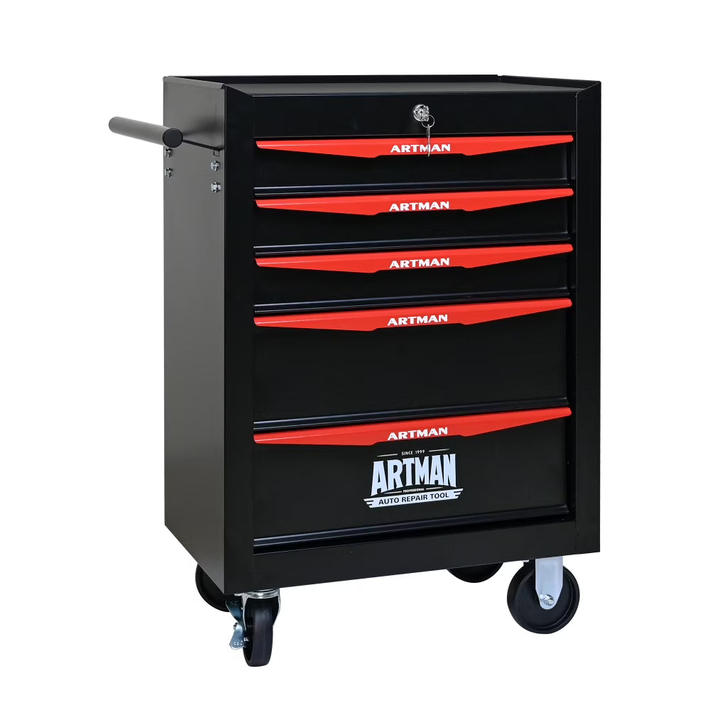 Rolling Metal Tool Chest with 5 Drawers, 20" 5-Drawer Tool Chest Cabinet with Ball Bearing Drawer Slides, Steel Tool Storage Box Organizer