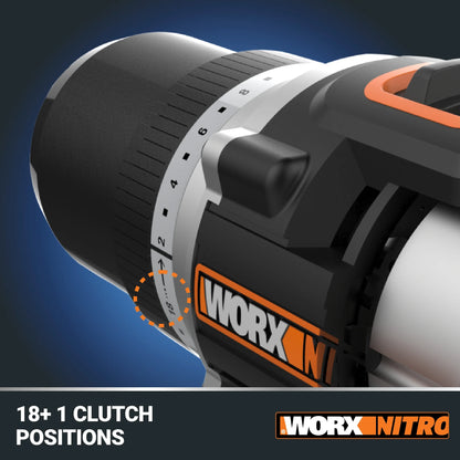 Worx Nitro WX130L.9 20V Compact Brushless 1/2? Drill/Driver (No Battery and Charger Included - Tool Only)