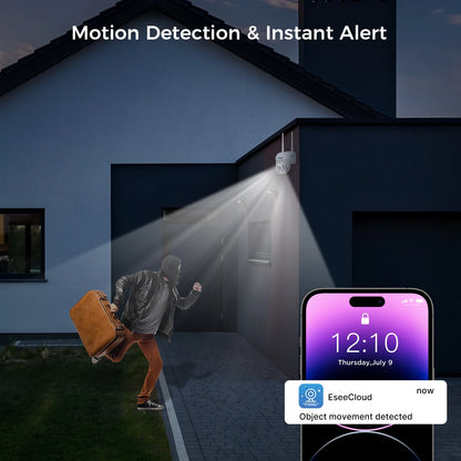 Sovmiku 360 View Pan Tilt Wireless Security Camera System with 1TB Hard Drive Romote View and Recording,4Pcs 5MP Security Cameras with 2-Way Audio,Color Night Vision,AI Human Detection