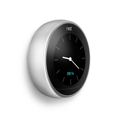 Nest (T3007ES) Learning Thermostat 3rd Gen, Stainless Steel with Deco Gear 2 Pack Wifi Smart Plug