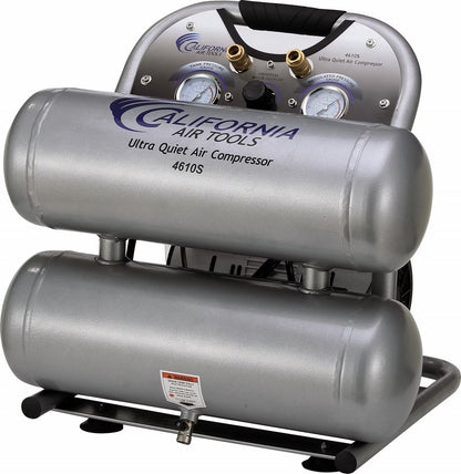 California Air Tools 4610S Ultra Quiet & Oil-Free 1.0 Hp, 4.6 Gal. Steel Twin Tank Air Compressor