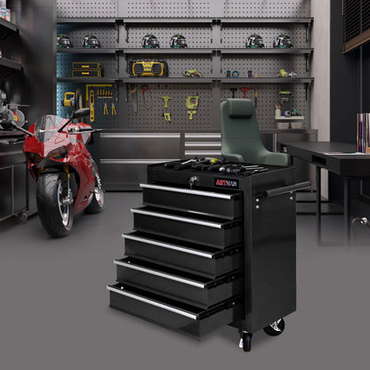 ARTMAN 5 Drawer Rolling Tool Chest, Tool Storage Cabinet with Wheels and Drawers for Garage Warehouse