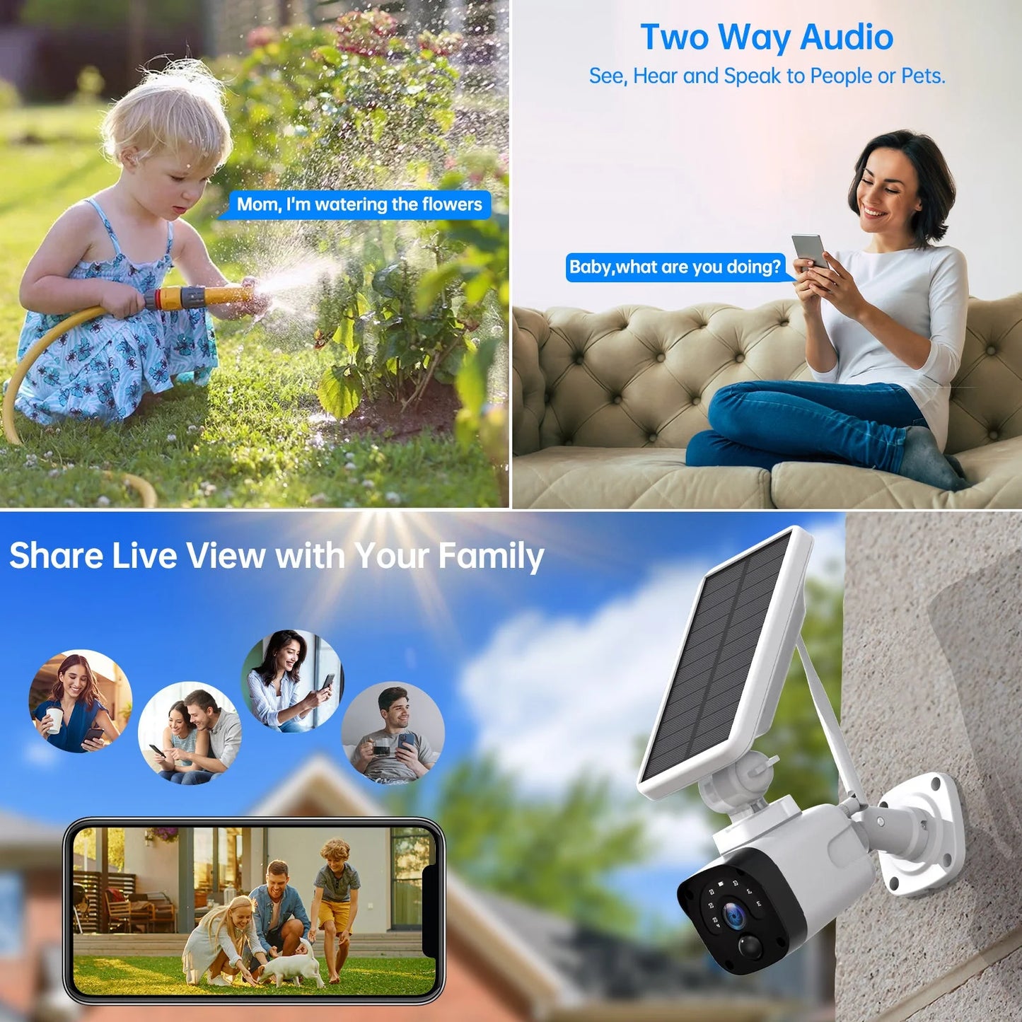 TOGUARD SC04 2K/4MP Solar Security Camera System Outdoor WiFi Wireless Bullet Surveillance Camera NVR HDMI Connector