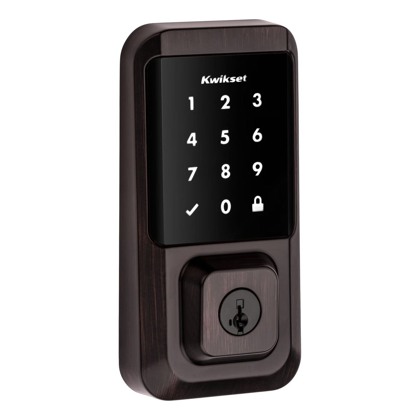 Kwikset Halo Touchscreen Wi-Fi Smart Deadbolt Hardware Lock with Smartkey Satin Nickel
